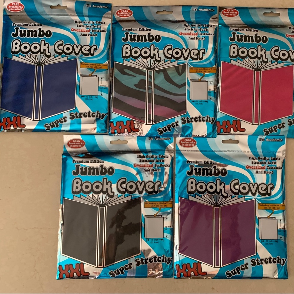 Lot of 5 Stretchable Jumbo Book covers